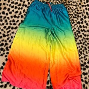 Emy Ave Burnt Toast Wide Leg Rainbow Pant